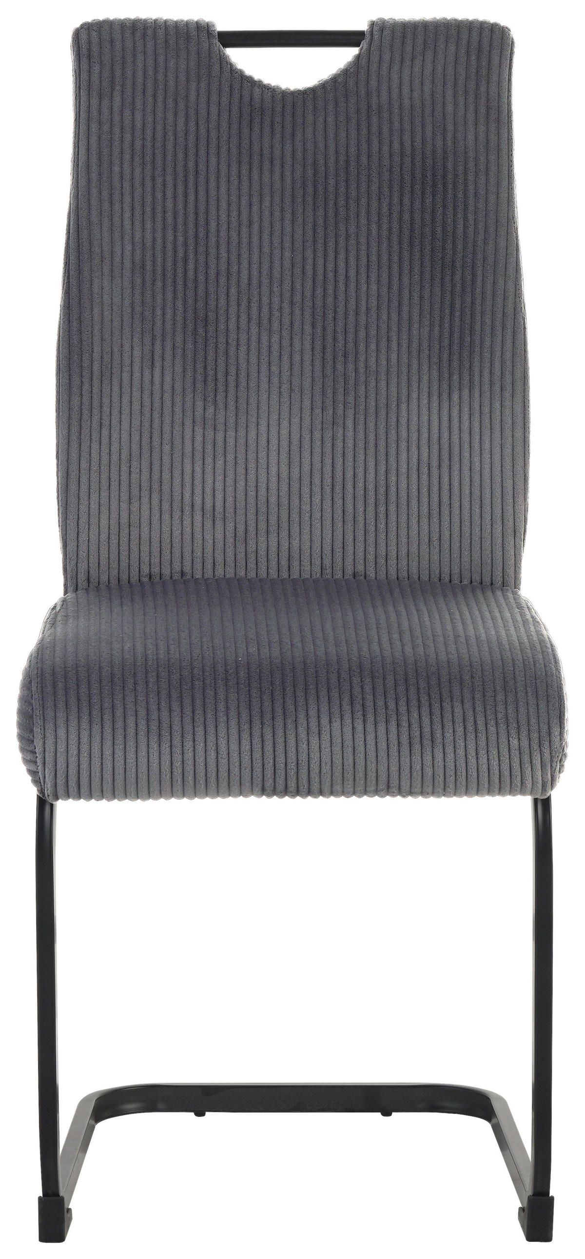 SCHWINGSTUHL  in Eisen Cord  - Anthrazit/Schwarz, Design, Textil/Metall (43/97/57cm) - home24