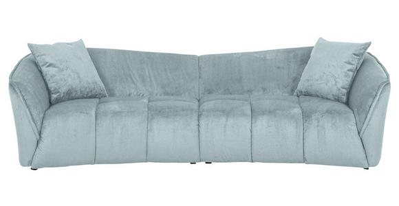 BIGSOFA Plüsch Mintgrün  - Schwarz/Mintgrün, KONVENTIONELL, Kunststoff/Textil (250/75/107cm) - Carryhome