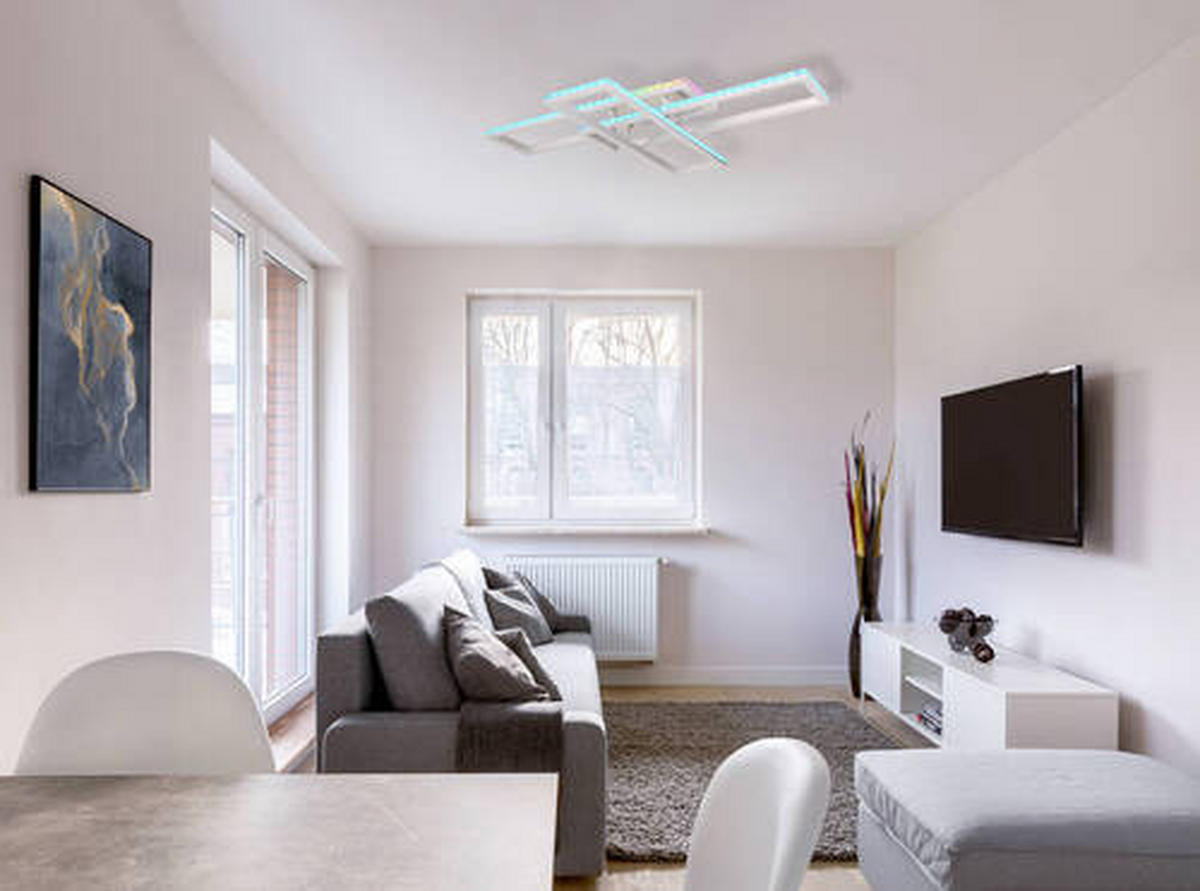 STROPNA LED-SVETILKA   //2700-6500 K/230 V/ - srebrne barve/opal, Design, kovina/umetna masa (100/69,5/13,5cm) - Globo