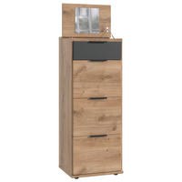HIGHBOARD  in 46/121/40 cm  - Plankeneiche/Graphitfarben, Design, Glas/Holzwerkstoff (46/121/40cm) - Boxxx