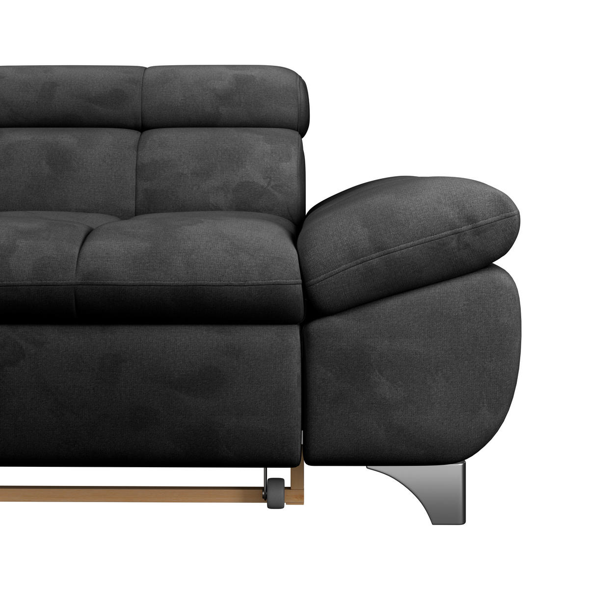 ECKSOFA Anthrazit Chenille  - Chromfarben/Anthrazit, KONVENTIONELL, Textil/Metall (234/312cm) - Livetastic