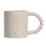 KAFFEEBECHER  400 ml   - Gelb/Rosa, Design, Keramik (9/10cm) - Novel