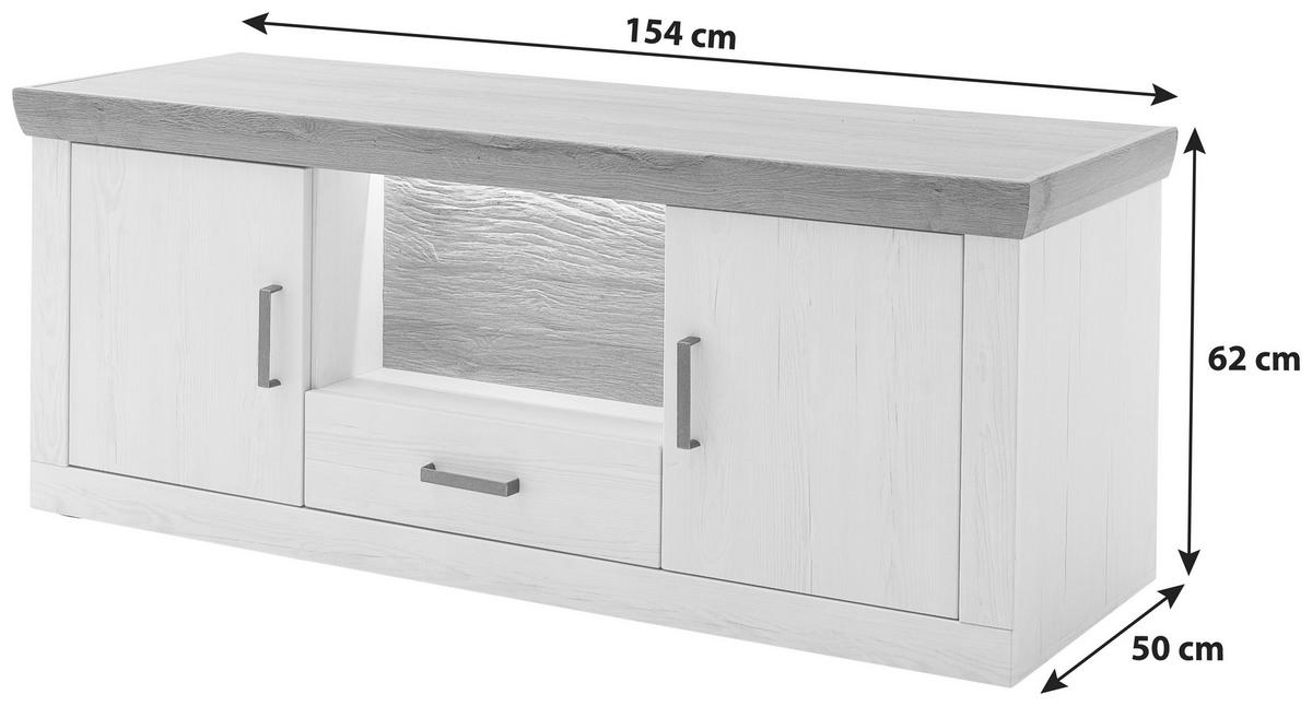 LOWBOARD  in 154/62/50 cm  - Eichefarben/Graphitfarben, Design, Holzwerkstoff/Kunststoff (154/62/50cm) - MID.YOU