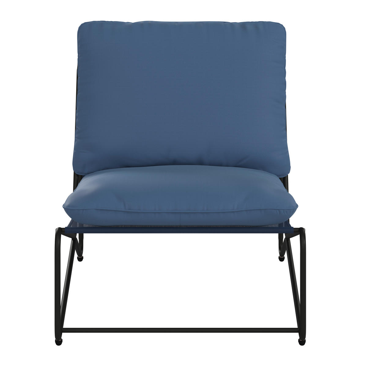 LOUNGESESSEL  - Blau/Anthrazit, Modern, Kunststoff/Textil (75/76/89cm) - Ambia Garden