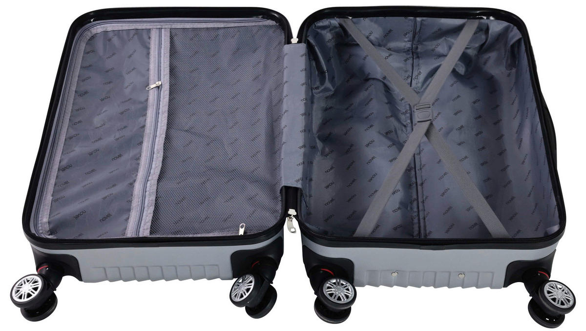 REISEKOFFERSET Silberfarben 3-teilig  - Silberfarben, Trend, Kunststoff/Textil (49/30/76cm) - Novel