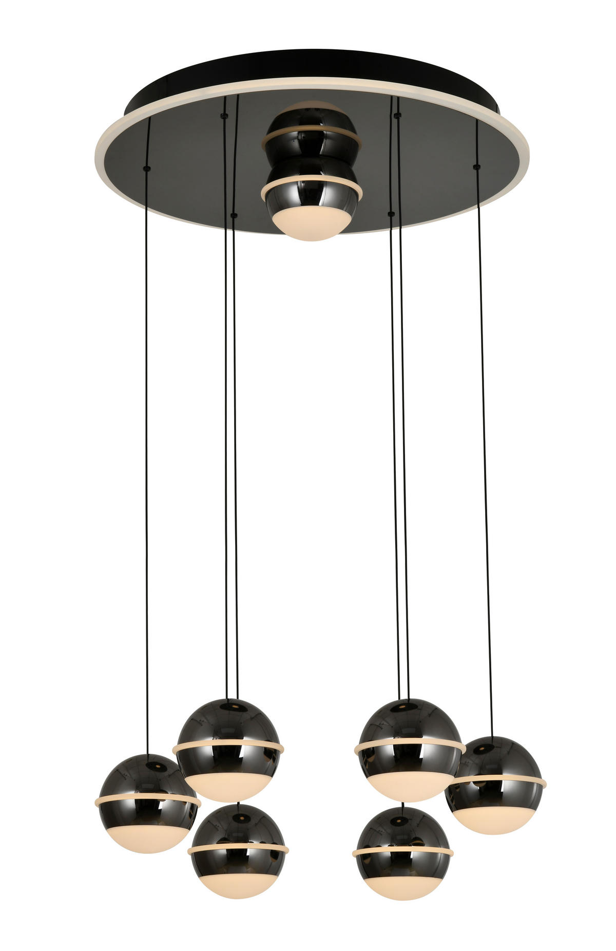 LED-HÄNGELEUCHTE Biarritz 46/150/46 cm  - Schwarzchrom, Design, Kunststoff/Metall (46/150/46cm)