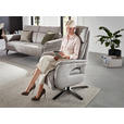 RELAXSESSEL Lederlook Relaxfunktion    - Hellgrau/Schwarz, KONVENTIONELL, Textil/Metall (70/117/85cm) - Dieter Knoll