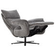 FERNSEHSESSEL  mit Relaxfunktion Struktur Grau  - Schwarz/Grau, MODERN, Textil/Metall (73/115/85cm) - Cantus