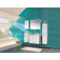 UMIVAL. ENOTA Z UMIVALNIKOM  - barve kroma/bela, Konvencionalno, leseni material/keramika (82cm) - Xora