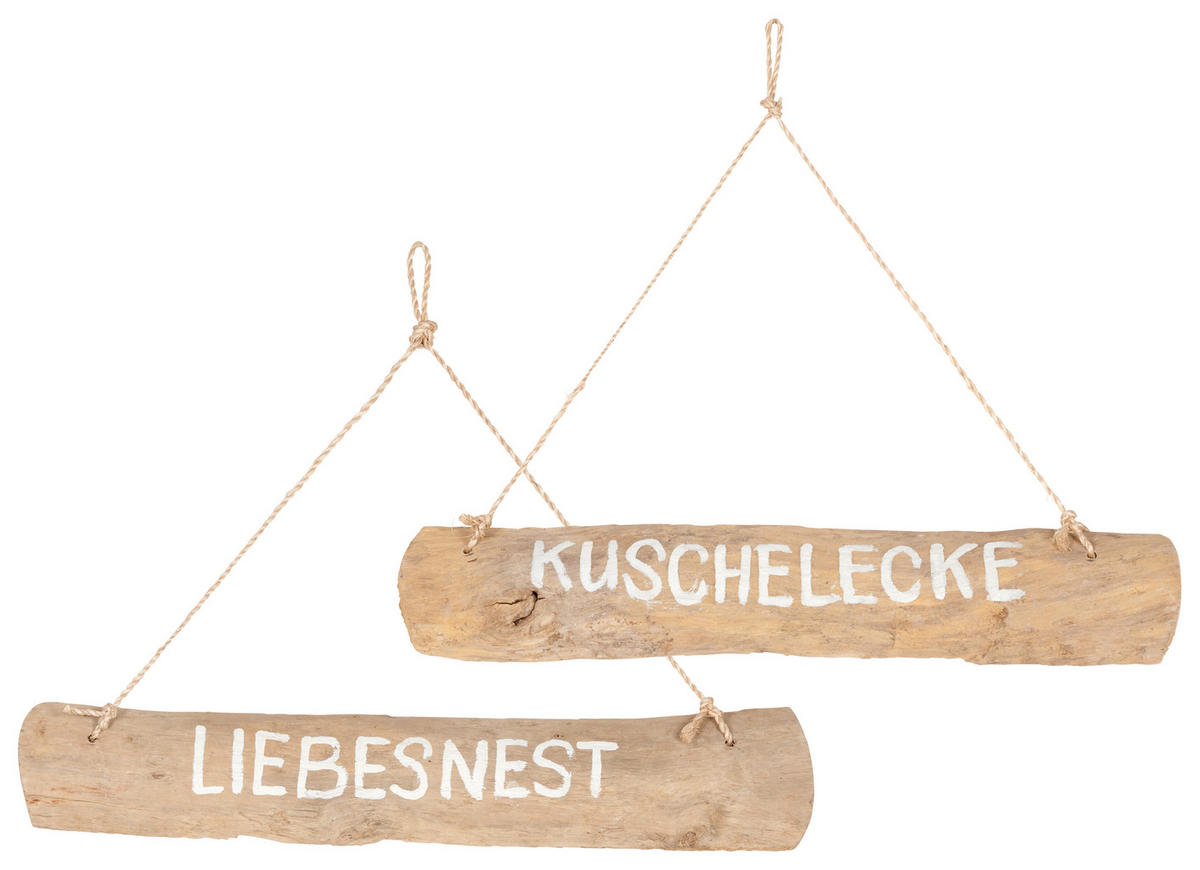 DEKOHÄNGER  - Braun, Natur, Holz (43/3/10cm)