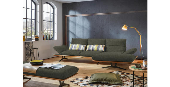 ECKSOFA in Flachgewebe Graubraun  - Graubraun/Schwarz, Design, Holz/Textil (314/159cm) - Dieter Knoll