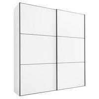 SCHWEBETÜRENSCHRANK in Weiss  - Weiss/Schwarz, Holzwerkstoff/Metall (167/222/68cm) - Moderano