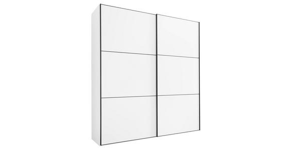 SCHWEBETÜRENSCHRANK 167/222/68 cm 2-türig Weiß - Schwarz/Weiß, Holzwerkstoff/Metall (167/222/68cm) - Moderano