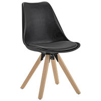ŽIDLE, černá, barvy dubu - barvy dubu/černá, Design, kov/dřevo (48/82/56cm) - Carryhome