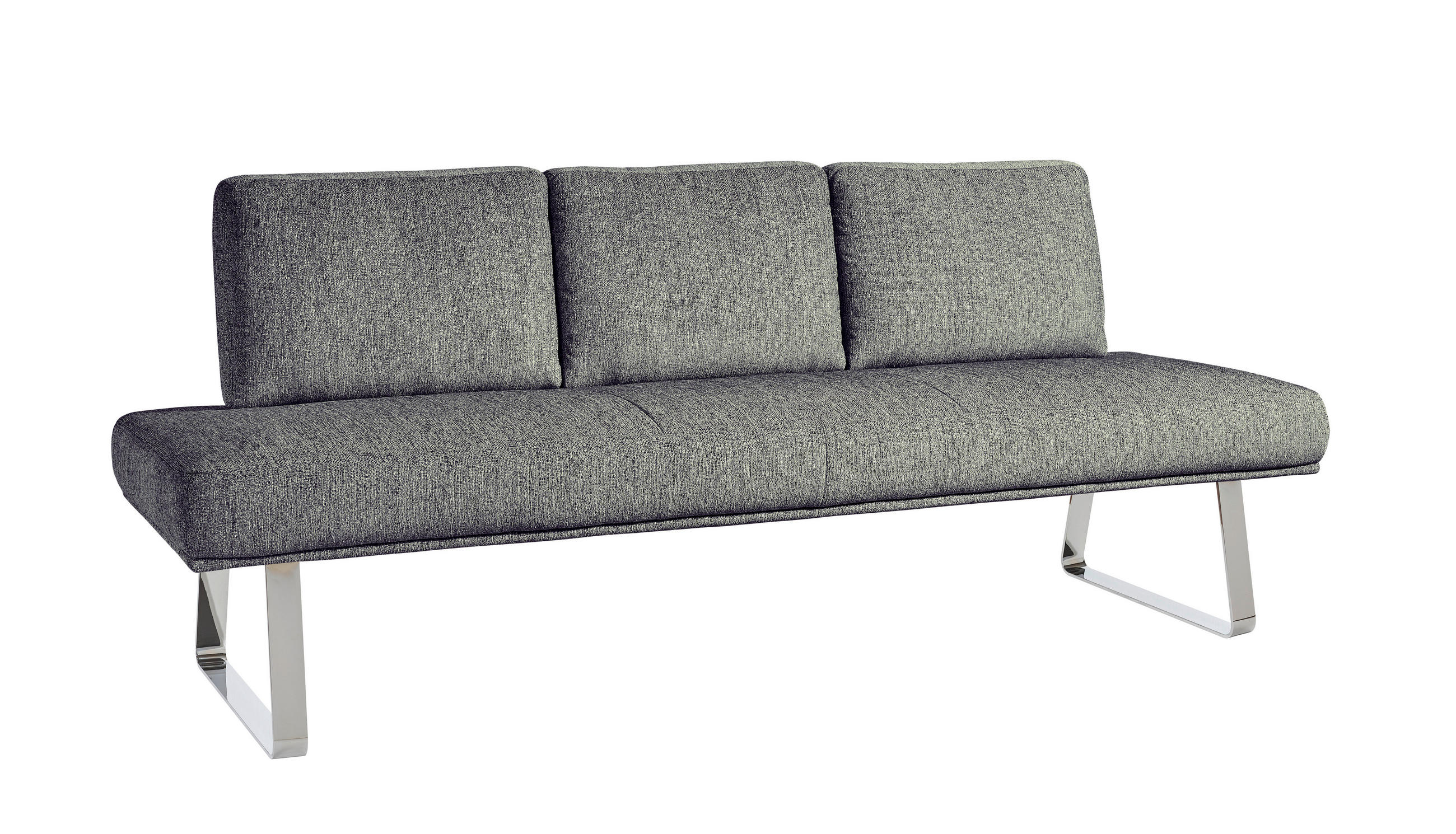 SITZBANK 209/92/78 cm  in Beige  - Chromfarben/Beige, Design, Textil/Metall (209/92/78cm) - Dieter Knoll