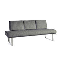 SITZBANK 224/92/78 cm  in Beige  - Chromfarben/Beige, Design, Textil/Metall (224/92/78cm) - Dieter Knoll