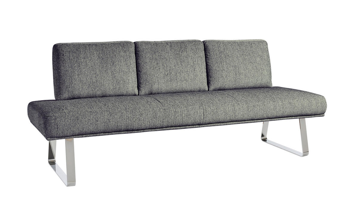 SITZBANK 224/92/78 cm  in Beige  - Chromfarben/Beige, Design, Textil/Metall (224/92/78cm) - Dieter Knoll