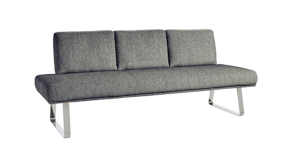 SITZBANK 209/92/78 cm  in Beige  - Chromfarben/Beige, Design, Textil/Metall (209/92/78cm) - Dieter Knoll