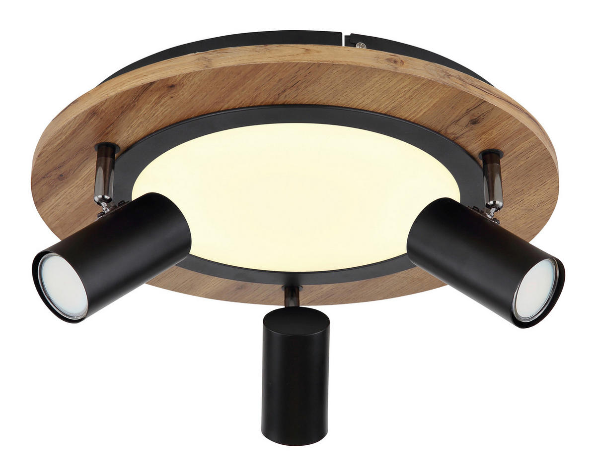 PLAFONIERĂ CU LED - opal/maro închis, Design, plastic/metal (40/18cm)