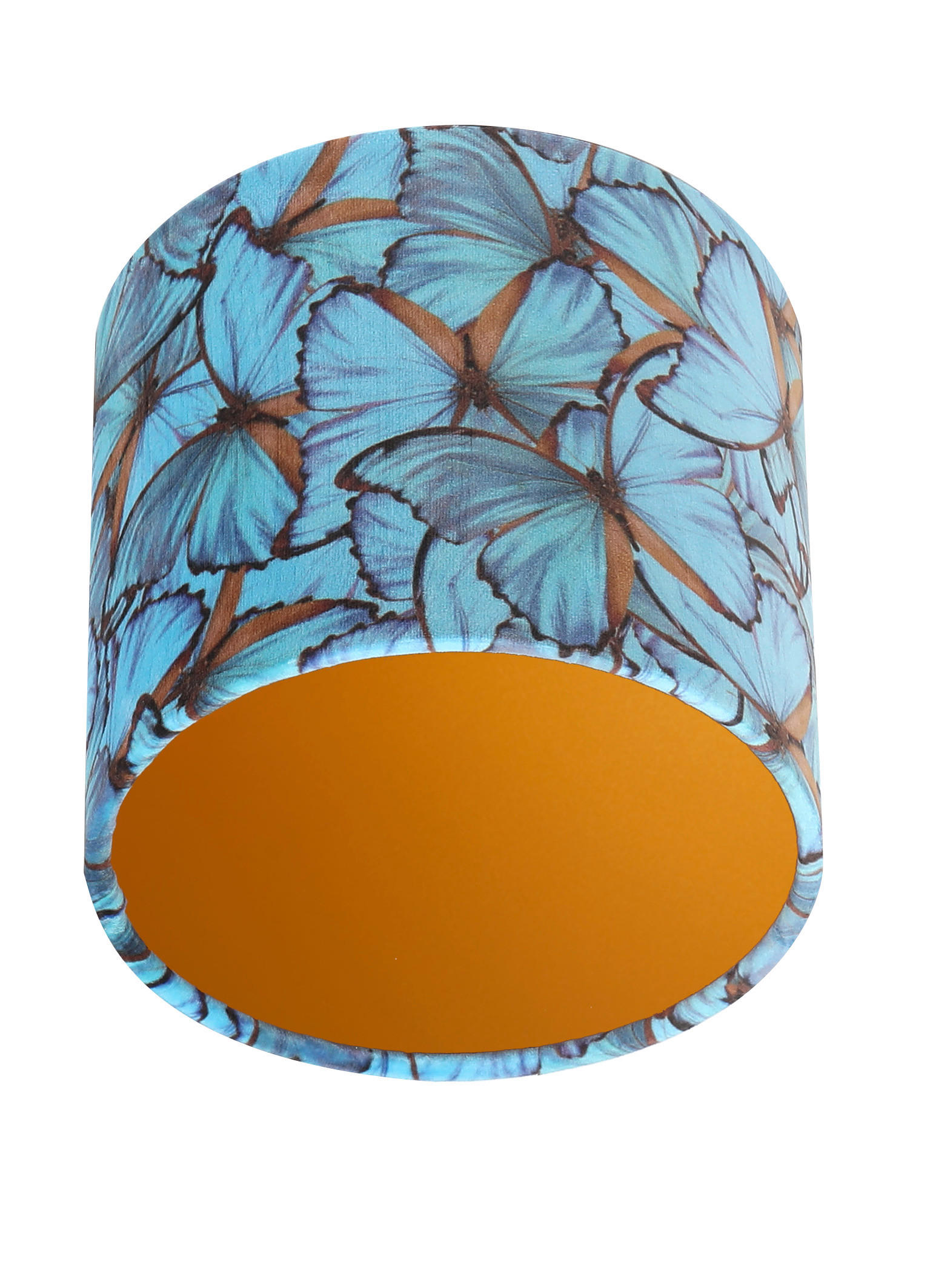 LEUCHTENSCHIRM CL2525H23-VELOUR-MORPHO - Blau, Basics, Textil/Metall (25/23cm)