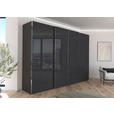 SCHWEBETÜRENSCHRANK 316/235/68 cm 4-türig Graphitfarben, Grau  - Chromfarben/Graphitfarben, Design, Glas/Holzwerkstoff (316/235/68cm) - Novel