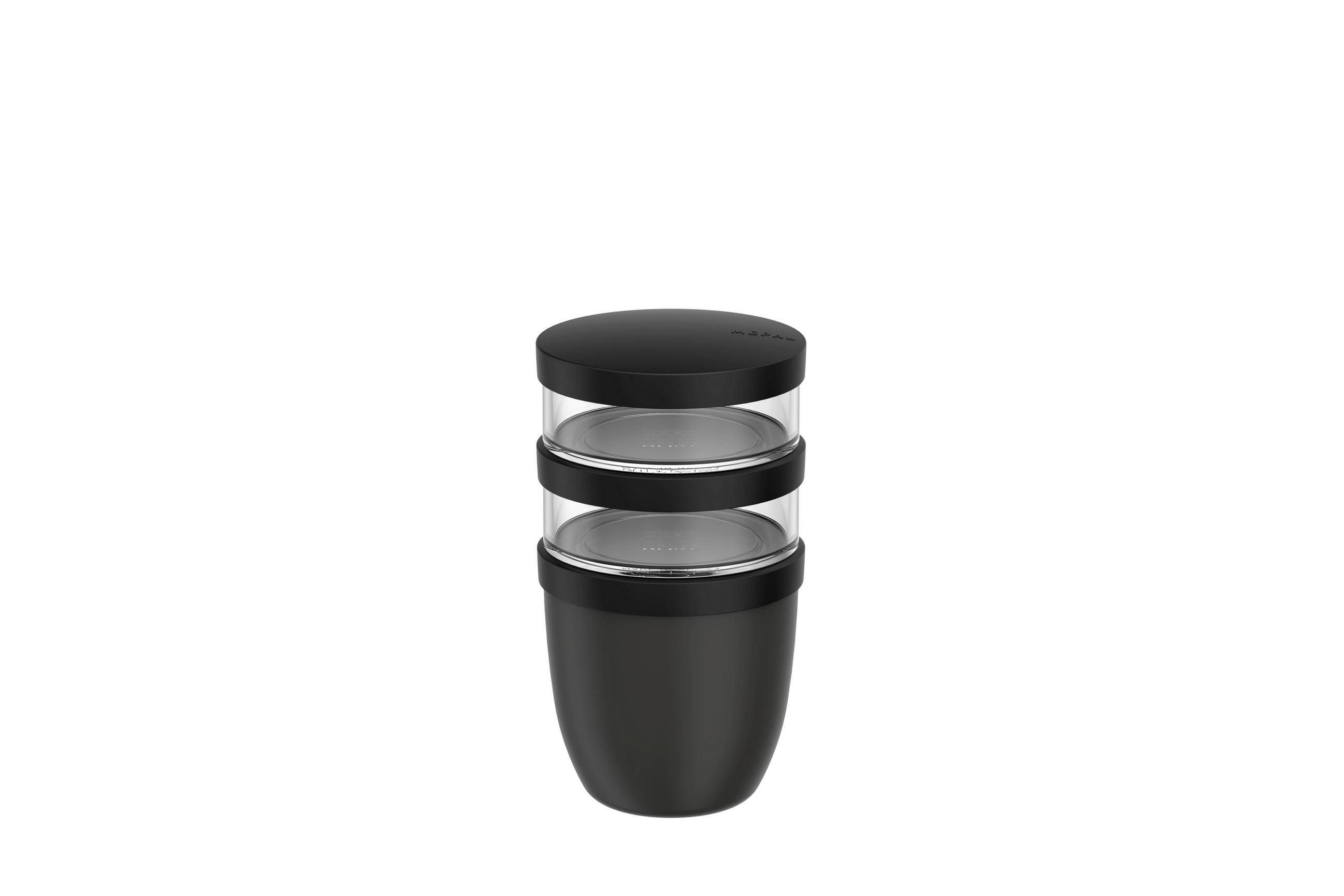 LUNCHBOX - Klar/Schwarz, KONVENTIONELL, Kunststoff (20/10,7/10,7cm) - Mepal
