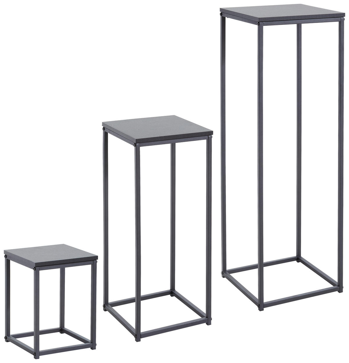 SET MIZIC, 30/90/30 cm črna  - črna, Moderno, kovina/leseni material (30/90/30cm) - MID.YOU