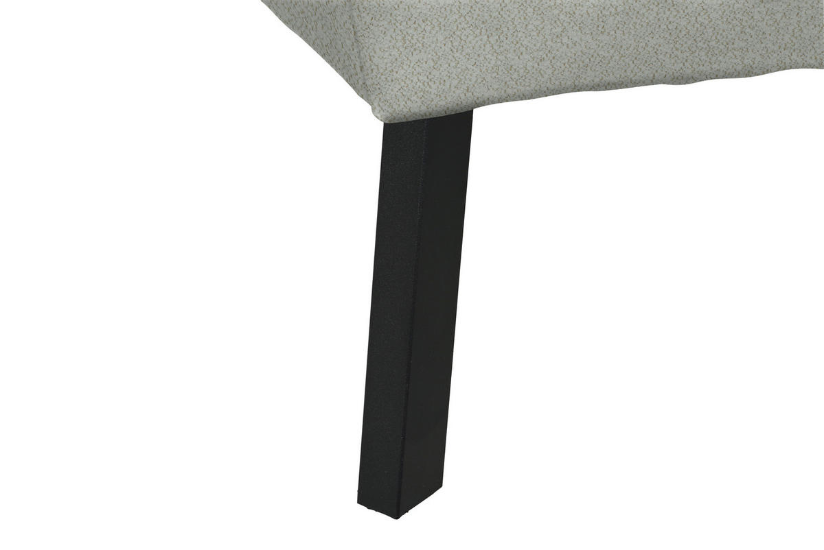 ECKSOFA in Chenille Alabasterfarben  280/205 cm  - Alabasterfarben/Schwarz, Design, Textil/Metall (280/205cm) - Xora