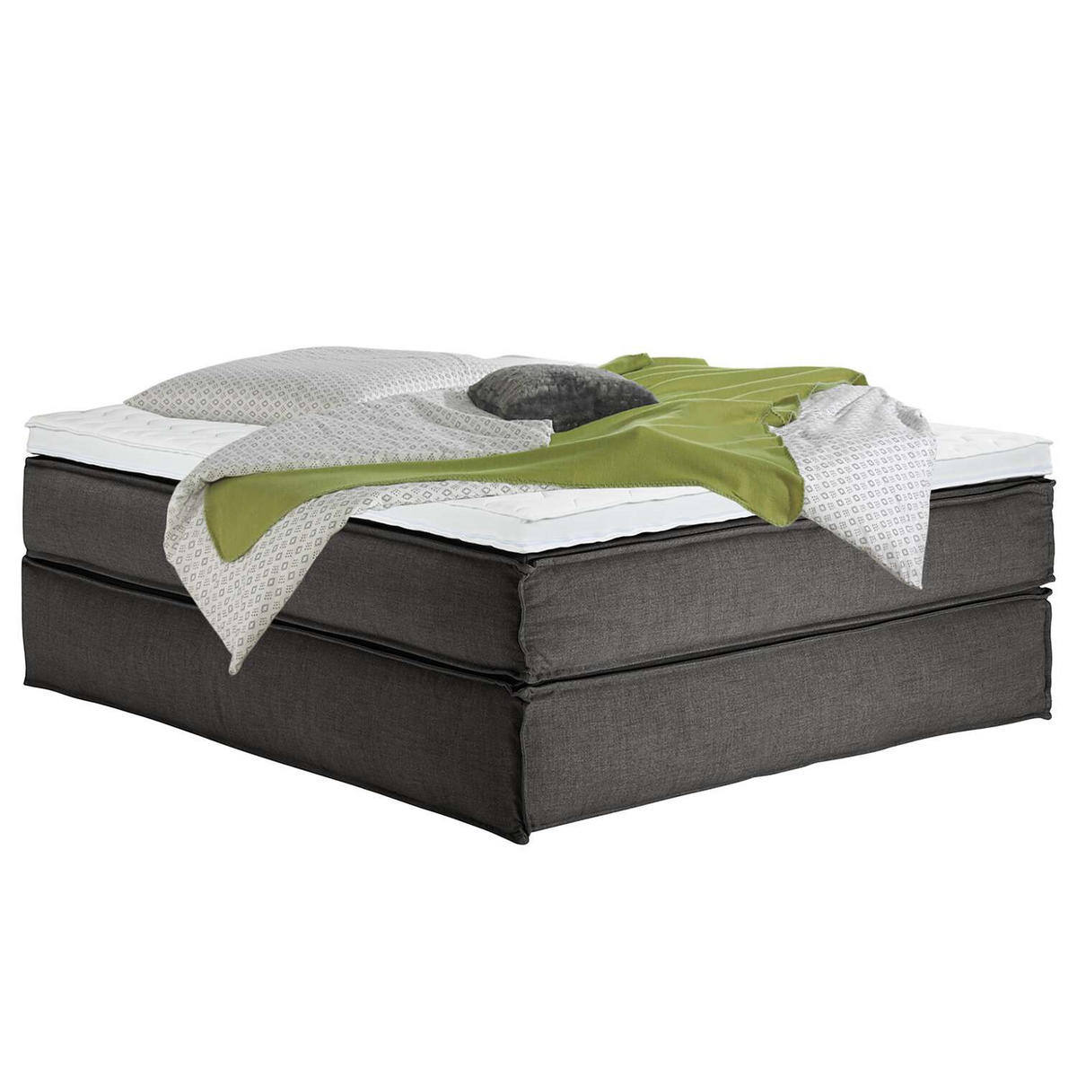 BOXSPRINGBETT 160/220 cm  in Anthrazit  - Anthrazit/Schwarz, Design, Textil (160/220cm) - home24