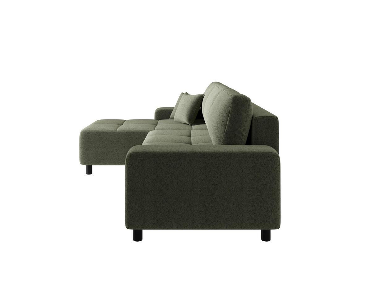 ECKSOFA  in Jacquard Olivgrün  - Schwarz/Olivgrün, MODERN, Kunststoff/Textil (144/246cm) - Carryhome