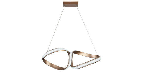LED-HÄNGELEUCHTE Porec 71/27/150 cm  - Transparent/Cappuccino, Design, Kunststoff/Metall (71/27/150cm) - Novel