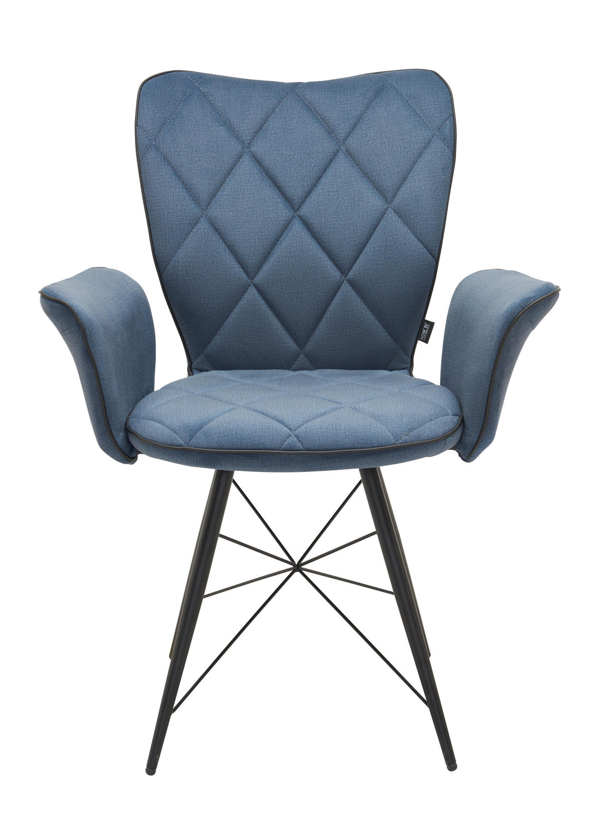 STOLICA S NASLONOM ZA RUKE  plava, siva, crna  metal, tekstil      - siva/plava, Design, metal/tekstil (57,5/89,5/61cm) - Hom`in