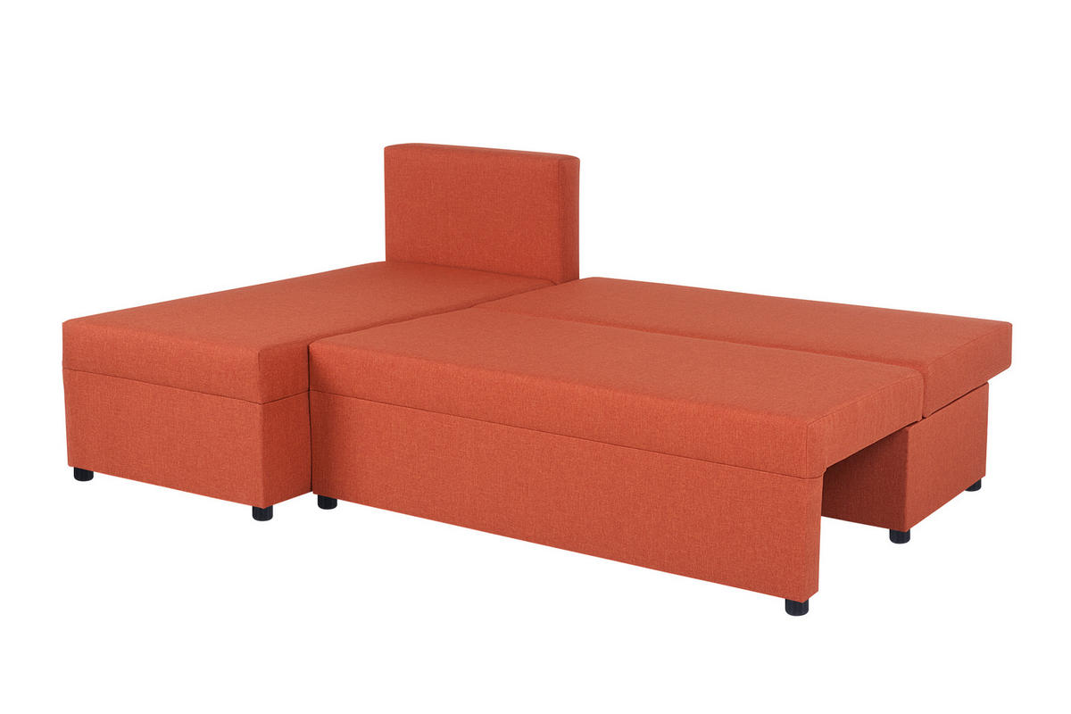 ECKSOFA Orange  - Schwarz/Orange, Design, Kunststoff/Textil (195/147cm) - P & B