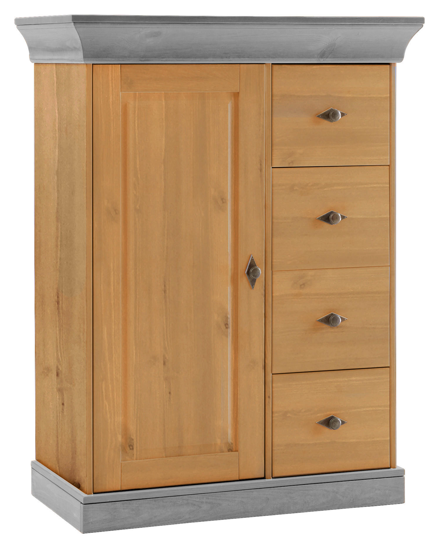 KOMMODE  in 88/117/45 cm  - Laugenfarbig/Grau, ROMANTIK / LANDHAUS, Holz/Metall (88/117/45cm) - Boxxx