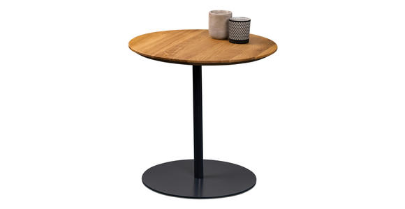 BEISTELLTISCH 50/50/49 cm Wildeiche massiv Anthrazit, Wildeiche  - Wildeiche/Anthrazit, Design, Holz/Metall (50/50/49cm) - Xora