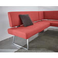 ECKBANK 185/137 cm  in Rot, Edelstahlfarben  - Edelstahlfarben/Rot, Design, Textil/Metall (185/137cm) - Dieter Knoll