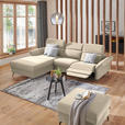 ECKSOFA in Echtleder Beige  - Beige/Schwarz, Natur, Leder/Metall (199/285cm) - Valnatura