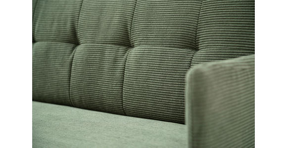 SITZBANK in Textil Olivgrün - Schwarz/Olivgrün, Design, Textil/Metall (206/85/69cm) - Johann Jakob
