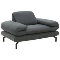 SESSEL in Webstoff Dunkelgrau  - Dunkelgrau/Schwarz, Design, Textil/Metall (139/83/98cm) - LOOKS by W.Joop