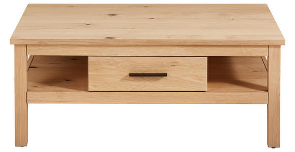 COUCHTISCH Kerneiche furniert, teilmassiv, vollmassiv 110/70,2/44,8 cm rechteckig Eichefarben - Eichefarben/Schwarz, KONVENTIONELL, Holz/Metall (110/70,2/44,8cm) - Cantus