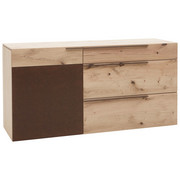 Sideboard in furniert, mehrschichtige Massivholzplatte (Tischlerplatte) Wildeiche Braun, Eichefarben - Eichefarben/Braun, Natur, Holz/Metall (160/82/51cm) - Voglauer