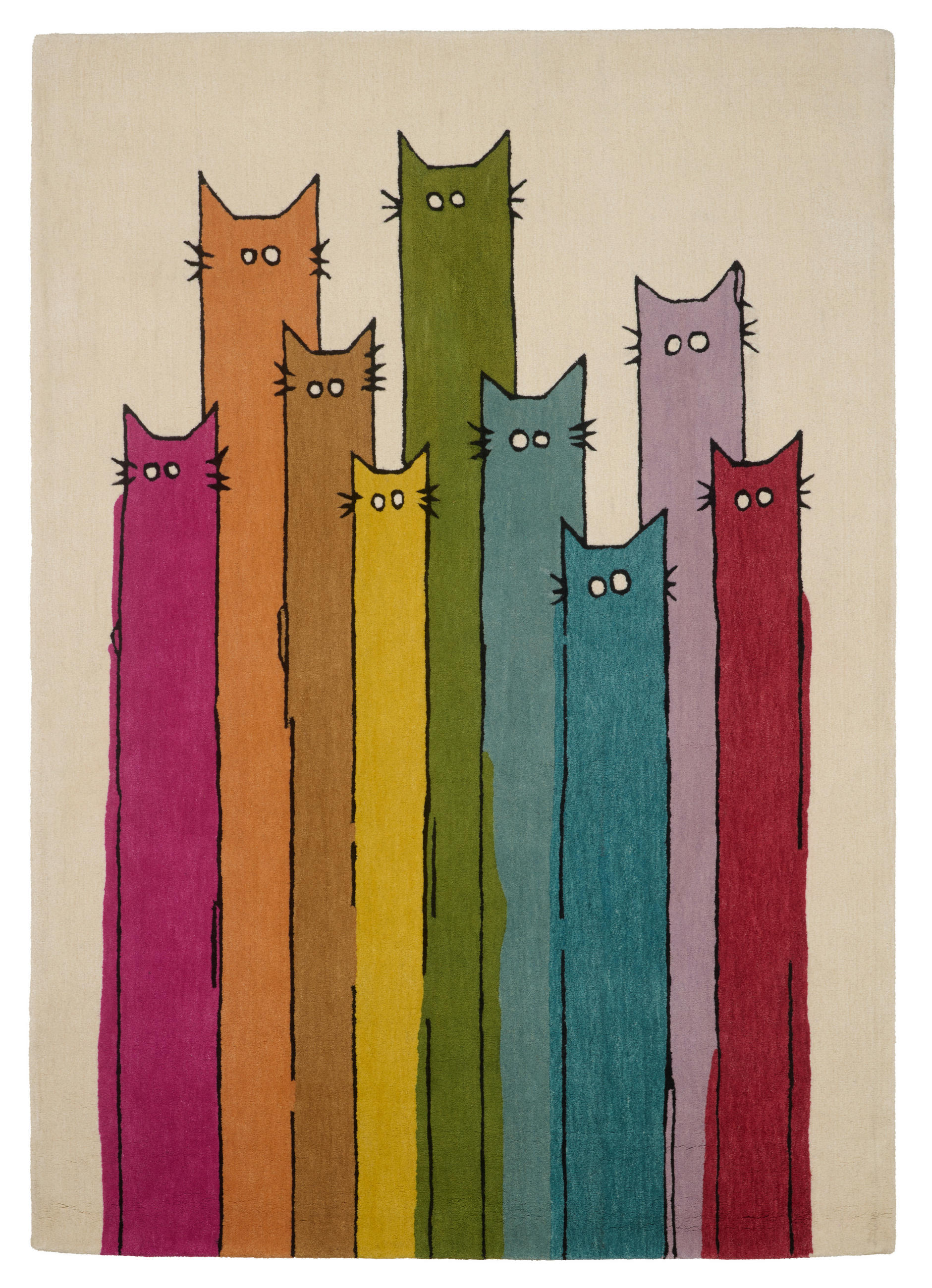 ORIENTTEPPICH  Wohnzimmer 120/180 cm Cat Walk Multicolor rechteckig  - Multicolor, Design, Textil (120/180cm) - Cazaris