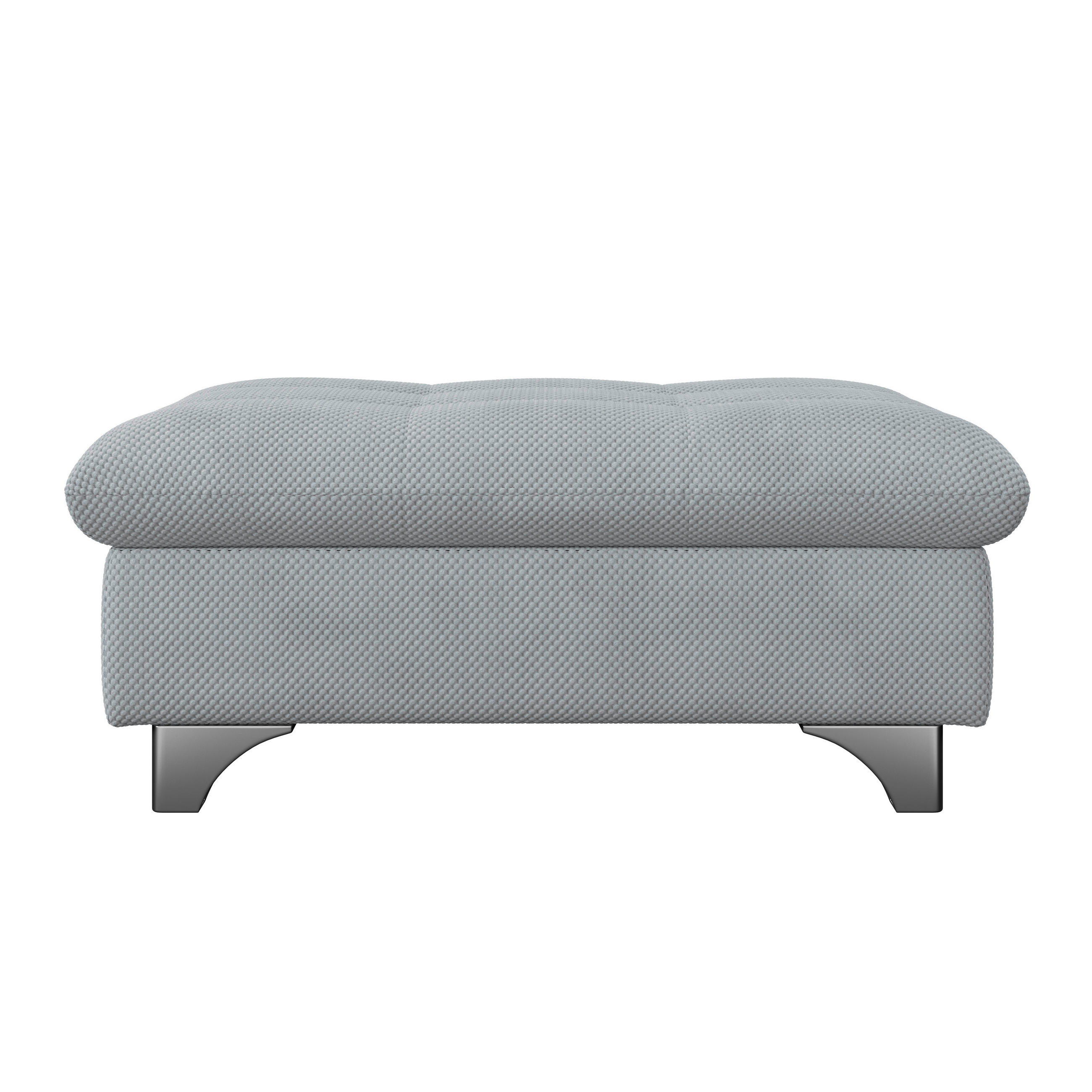 HOCKER Chenille Grau  - Chromfarben/Grau, KONVENTIONELL, Textil/Metall (108/46/108cm) - Livetastic