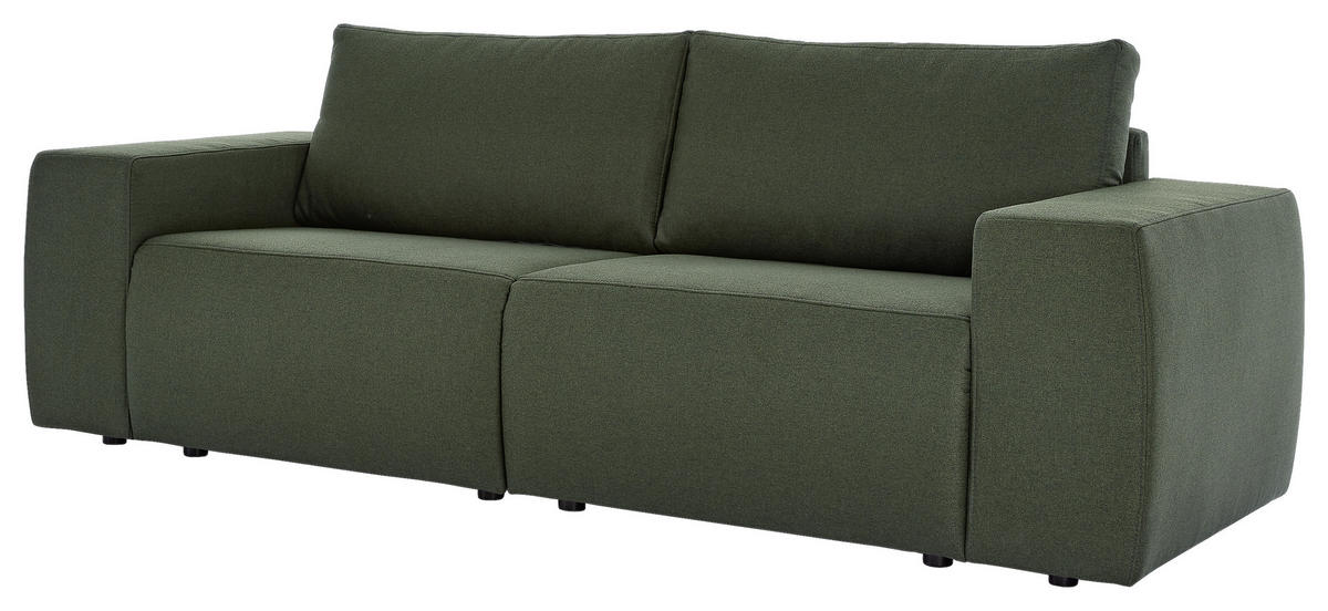 2-SITZER-SOFA in Webstoff Grün  - Schwarz/Grün, Design, Kunststoff/Textil (242/87/89cm) - LOOKS by W.Joop