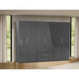 KLEIDERSCHRANK  in Anthrazit, Anthrazit Hochglanz  - Anthrazit/Anthrazit Hochglanz, KONVENTIONELL, Holzwerkstoff/Metall (294/219/59cm) - Carryhome