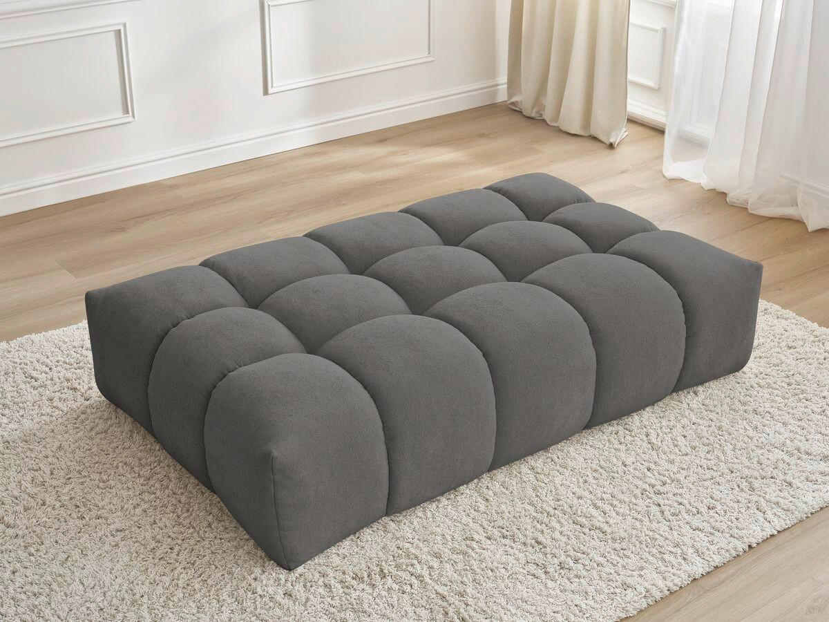 HOCKER EVEREST Struktur Dunkelgrau  - Dunkelgrau/Schwarz, MODERN, Kunststoff/Textil (166/100/40cm)