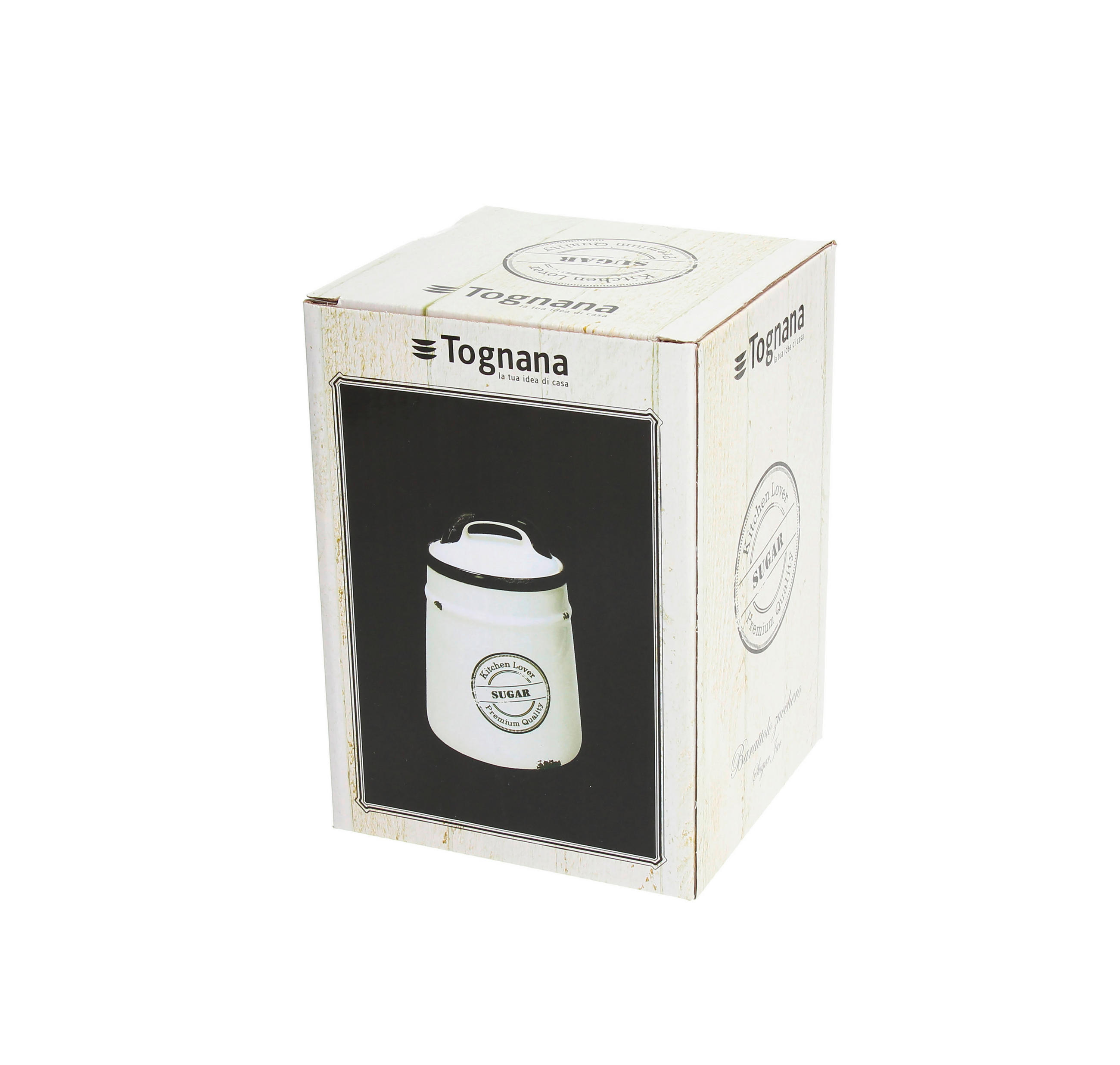 POSODA ZA SHRANJEVANJE  DOLCE CASA URBAN CHIC       12/17.5 cm      - črna/bela, Basics, keramika (12/17.5cm) - Tognana