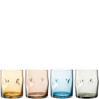 GLÄSERSET VESUVIO  4-teilig  - Blau/Gelb, MODERN, Glas (7,5/9/7,5cm) - Leonardo