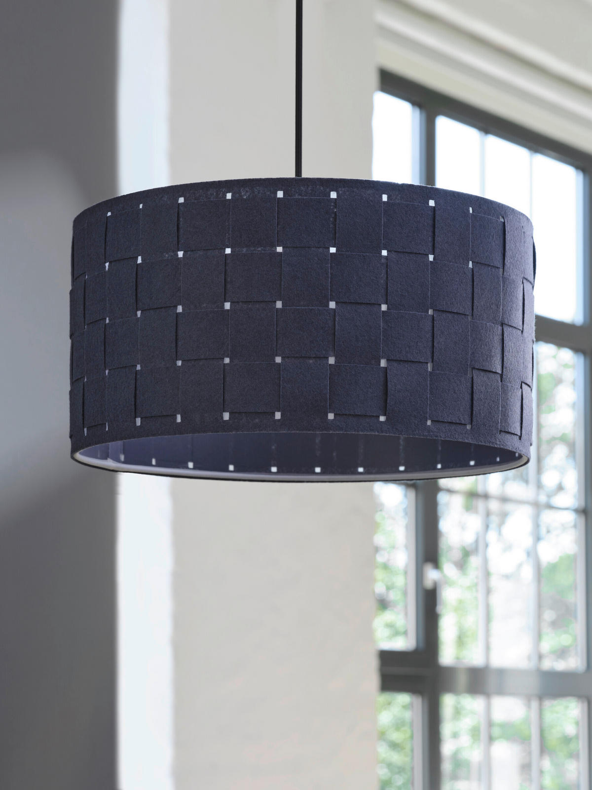 HÄNGELEUCHTE 38 cm  - Dunkelgrau, Basics, Naturmaterialien/Metall (38cm) - Osram