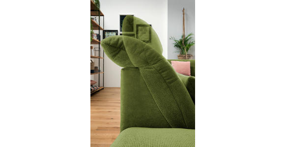 WOHNLANDSCHAFT in Mikrofaser Grün - Chromfarben/Grün, Design, Kunststoff/Textil (204/350/211cm) - Xora